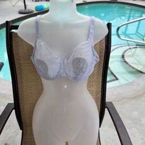 Blue Underwire Full-Coverage Bra